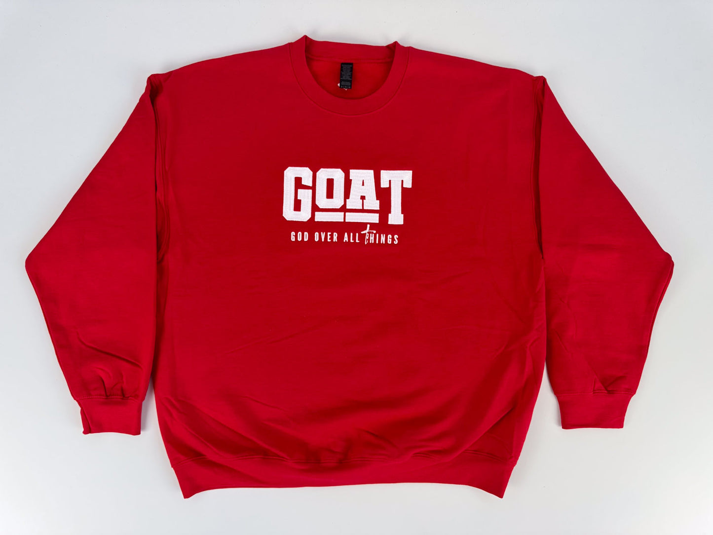 God Over All Things Embroidered Sweatshirt - GOdCREATEd