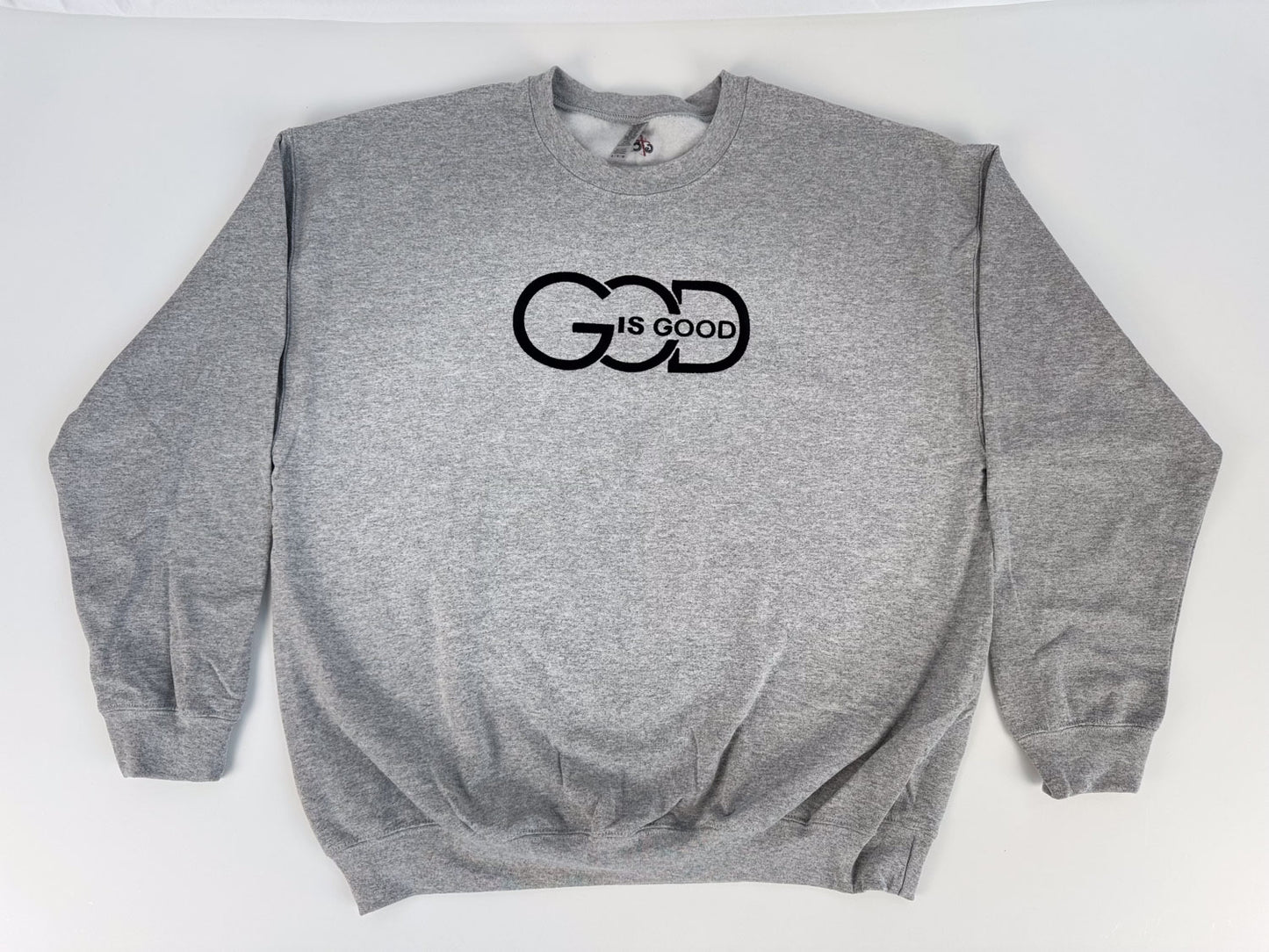 "God Is Good" Embroidered Sweatshirt - GOdCREATEd