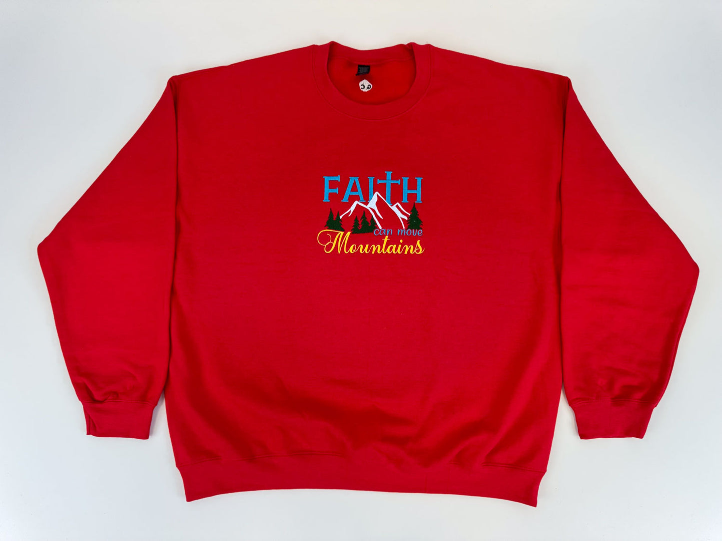 Faith Can Move Mountains Embroidered Sweatshirt - GOdCREATEd
