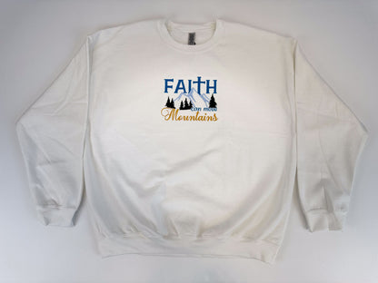 Faith Can Move Mountains Embroidered Sweatshirt - GOdCREATEd