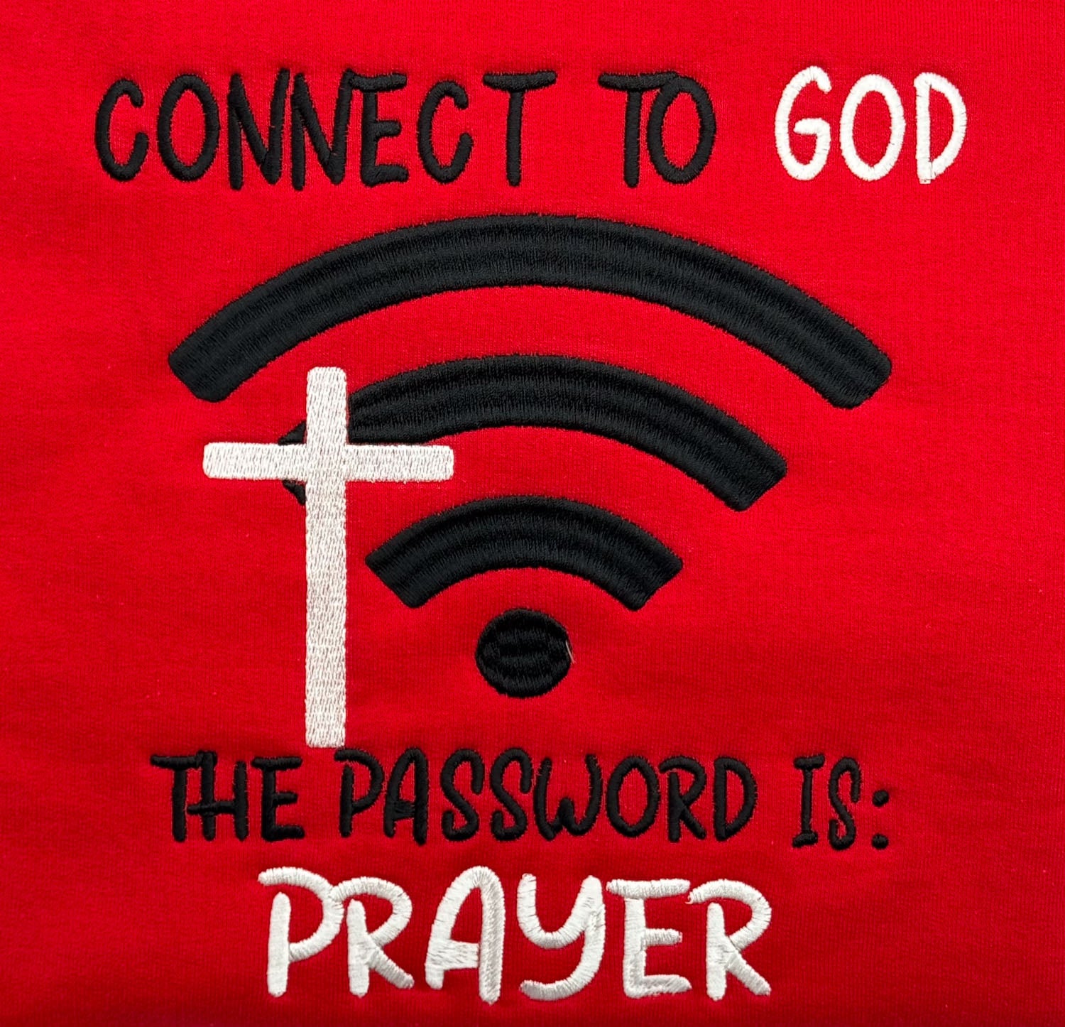 Connect to God Embroidered Sweatshirt - GOdCREATEd