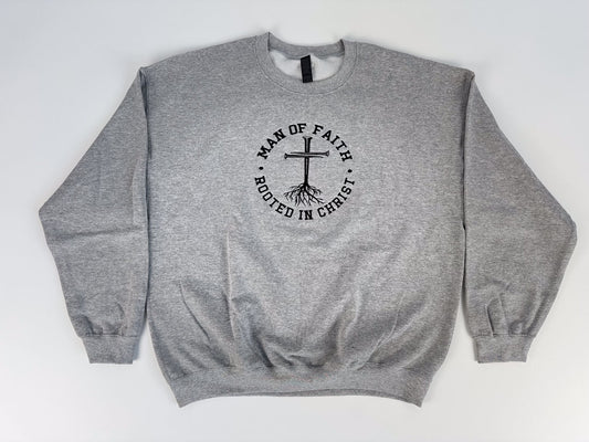 Man of Faith Embroidered Sweatshirt - GOdCREATEd