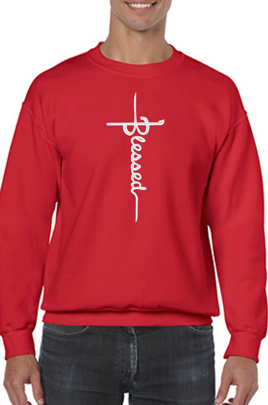 "Blessed" Embroidered Sweatshirt - GOdCREATEd
