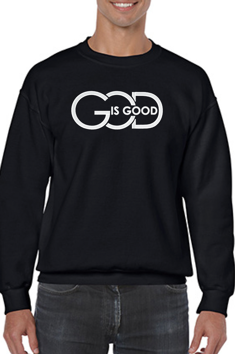 "God Is Good" Embroidered Sweatshirt - GOdCREATEd