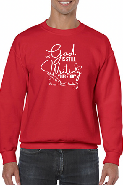 God is Still Writing Your Story Embroidered Sweatshirt - GOdCREATEd