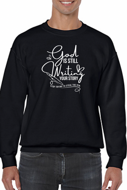 God is Still Writing Your Story Embroidered Sweatshirt - GOdCREATEd