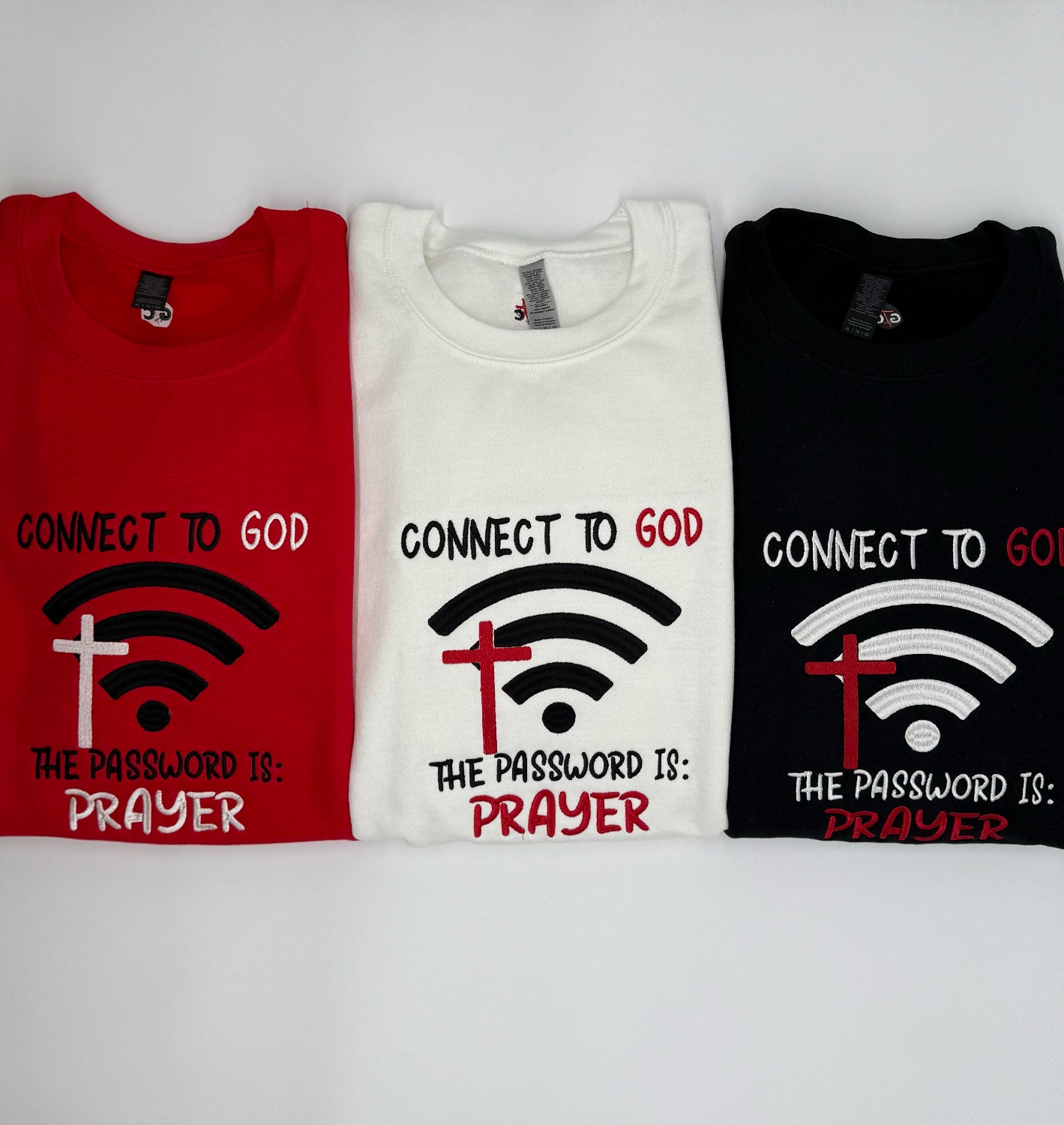Connect to God Embroidered Sweatshirt - GOdCREATEd