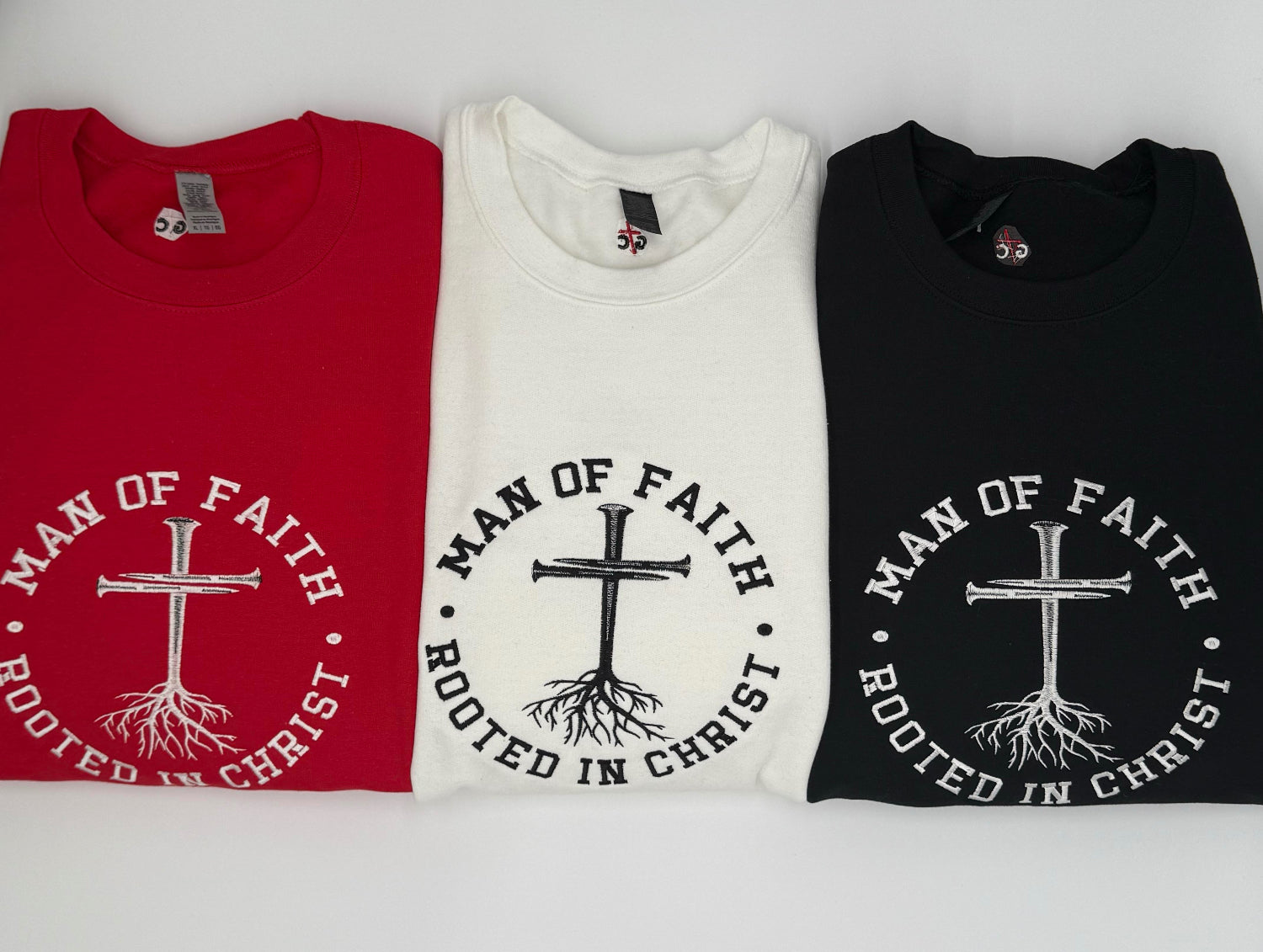 Man of Faith Embroidered Sweatshirt - GOdCREATEd